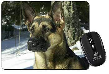 German Shepherd Dog in Snow Computer Mouse Mat