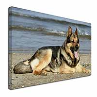 German Shepherd Dog on Beach Canvas X-Large 30"x20" Wall Art Print