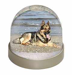 German Shepherd Dog on Beach Snow Globe Photo Waterball