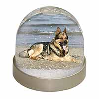 German Shepherd Dog on Beach Snow Globe Photo Waterball