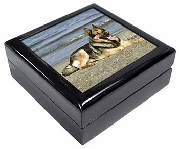 German Shepherd Dog on Beach Keepsake/Jewellery Box