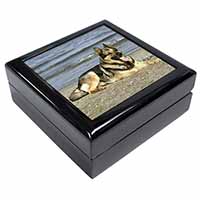 German Shepherd Dog on Beach Keepsake/Jewellery Box