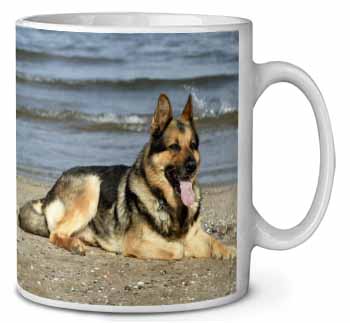 German Shepherd Dog on Beach Ceramic Coffee Mug/Tea Cup