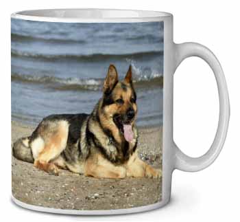 German Shepherd Dog on Beach Ceramic 10oz Coffee Mug/Tea Cup