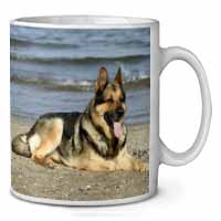 German Shepherd Dog on Beach Ceramic 10oz Coffee Mug/Tea Cup
