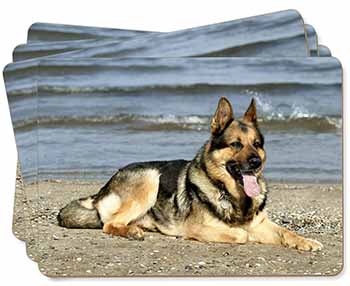German Shepherd Dog on Beach Picture Placemats in Gift Box