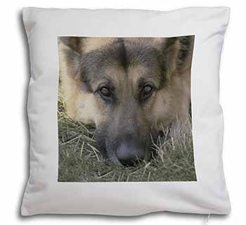 German Shepherd Soft White Velvet Feel Scatter Cushion