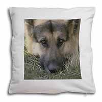 German Shepherd Soft White Velvet Feel Scatter Cushion