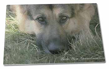 Large Glass Cutting Chopping Board German Shepherd 