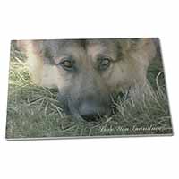 Large Glass Cutting Chopping Board German Shepherd 