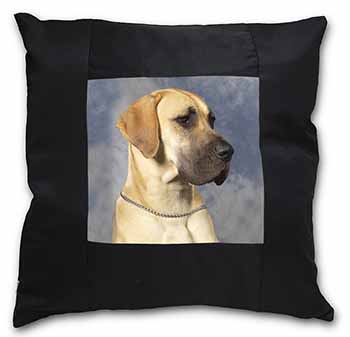 Fawn Great Dane Black Satin Feel Scatter Cushion