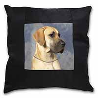 Fawn Great Dane Black Satin Feel Scatter Cushion