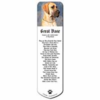 Fawn Great Dane Bookmark, Book mark, Printed full colour