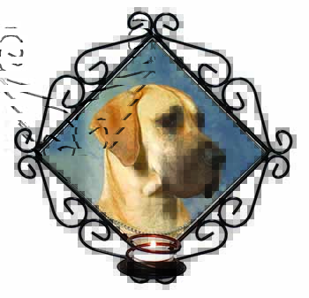 Fawn Great Dane Wrought Iron Wall Art Candle Holder