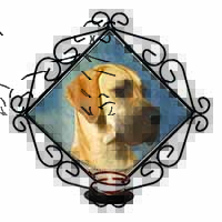 Fawn Great Dane Wrought Iron Wall Art Candle Holder