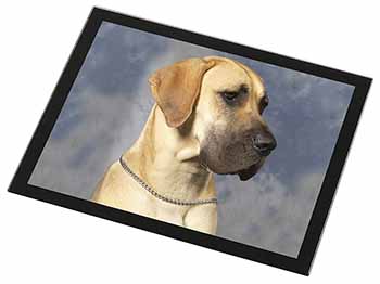 Fawn Great Dane Black Rim High Quality Glass Placemat