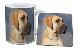 Fawn Great Dane Mug and Coaster Set