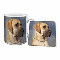 Fawn Great Dane Mug and Coaster Set