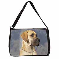 Fawn Great Dane Large Black Laptop Shoulder Bag School/College