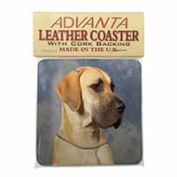 Fawn Great Dane Single Leather Photo Coaster