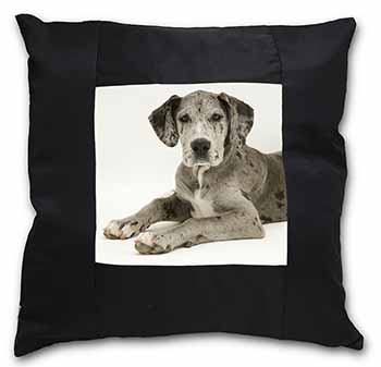 Great Dane Black Satin Feel Scatter Cushion