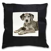 Great Dane Black Satin Feel Scatter Cushion