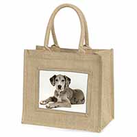 Great Dane Natural/Beige Jute Large Shopping Bag