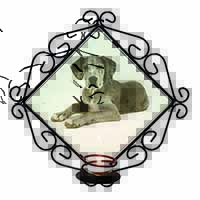 Great Dane Wrought Iron Wall Art Candle Holder