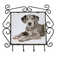 Great Dane Wrought Iron Key Holder Hooks