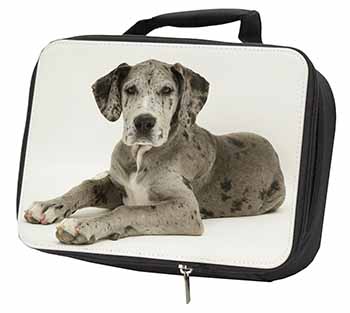 Great Dane Black Insulated School Lunch Box/Picnic Bag