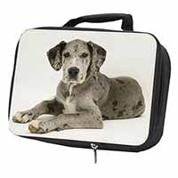 Great Dane Black Insulated School Lunch Box/Picnic Bag