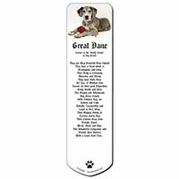 Great Dane with Red Rose Bookmark, Book mark, Printed full colour
