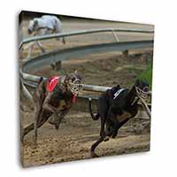 Greyhound Dog Racing Square Canvas 12"x12" Wall Art Picture Print