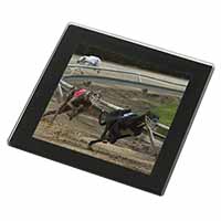 Greyhound Dog Racing Black Rim High Quality Glass Coaster