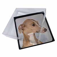 4x Greyhound Dog Picture Table Coasters Set in Gift Box - Advanta Group®