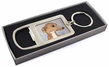 Greyhound Dog Chrome Metal Bottle Opener Keyring in Box