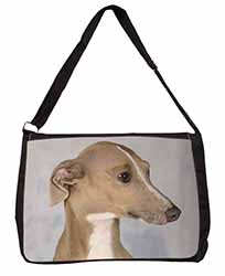 Greyhound Dog Large Black Laptop Shoulder Bag School/College - Advanta Group®