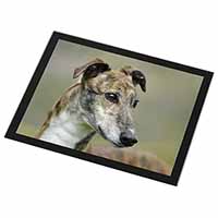 Greyhound Dog Black Rim High Quality Glass Placemat - Advanta Group®