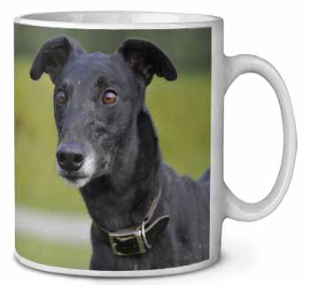 Black Greyhound Dog Ceramic 10oz Coffee Mug/Tea Cup