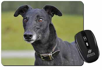 Black Greyhound Dog Computer Mouse Mat