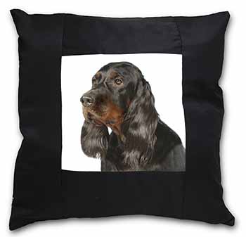 Gordon Setter Dog Black Satin Feel Scatter Cushion