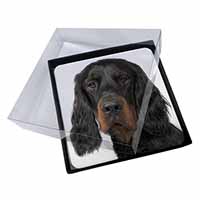 4x Gordon Setter Picture Table Coasters Set in Gift Box