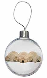 Golden Retriever Puppies Christmas Bauble