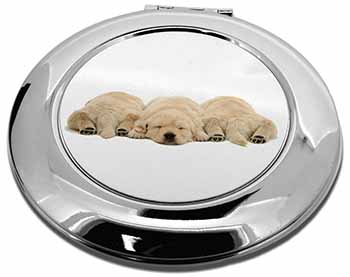 Golden Retriever Puppies Make-Up Round Compact Mirror