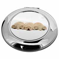 Golden Retriever Puppies Make-Up Round Compact Mirror