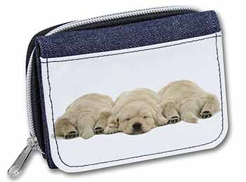 Golden Retriever Puppies Unisex Denim Purse Wallet