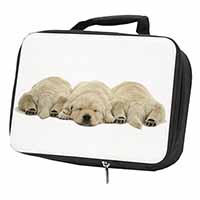 Golden Retriever Puppies Black Insulated School Lunch Box/Picnic Bag