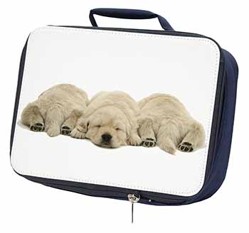 Golden Retriever Puppies Navy Insulated School Lunch Box/Picnic Bag