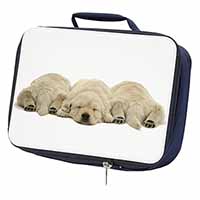 Golden Retriever Puppies Navy Insulated School Lunch Box/Picnic Bag