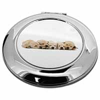 Five Golden Retriever Puppy Dogs Make-Up Round Compact Mirror